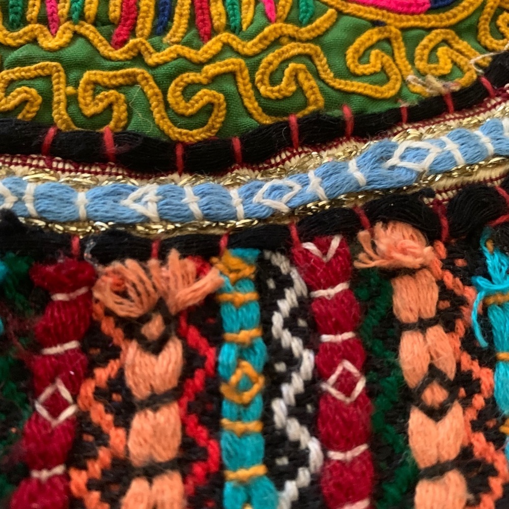 Embroidered Boho Indian Colorful Bag 20.4 Inch x 12.5 Inch Approx. - Picture 9 of 14